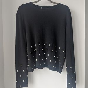 Black Sweater with Pearls